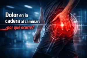 dolor en la cadera al caminar ilustración médica