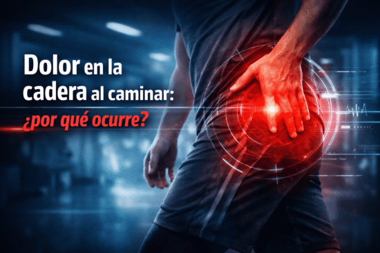 dolor en la cadera al caminar ilustración médica