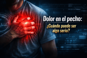 Dolor en el pecho con zona resaltada indicando posible problema serio
