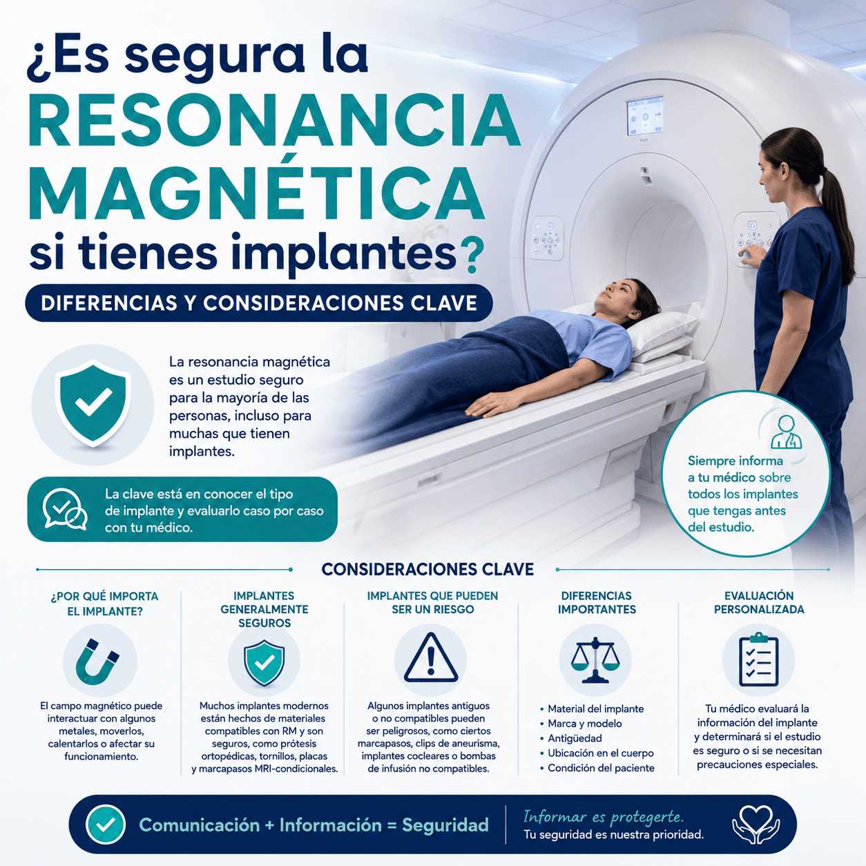 ¿Es segura la resonancia magnética si tienes implantes? Diferencias y consideraciones clave